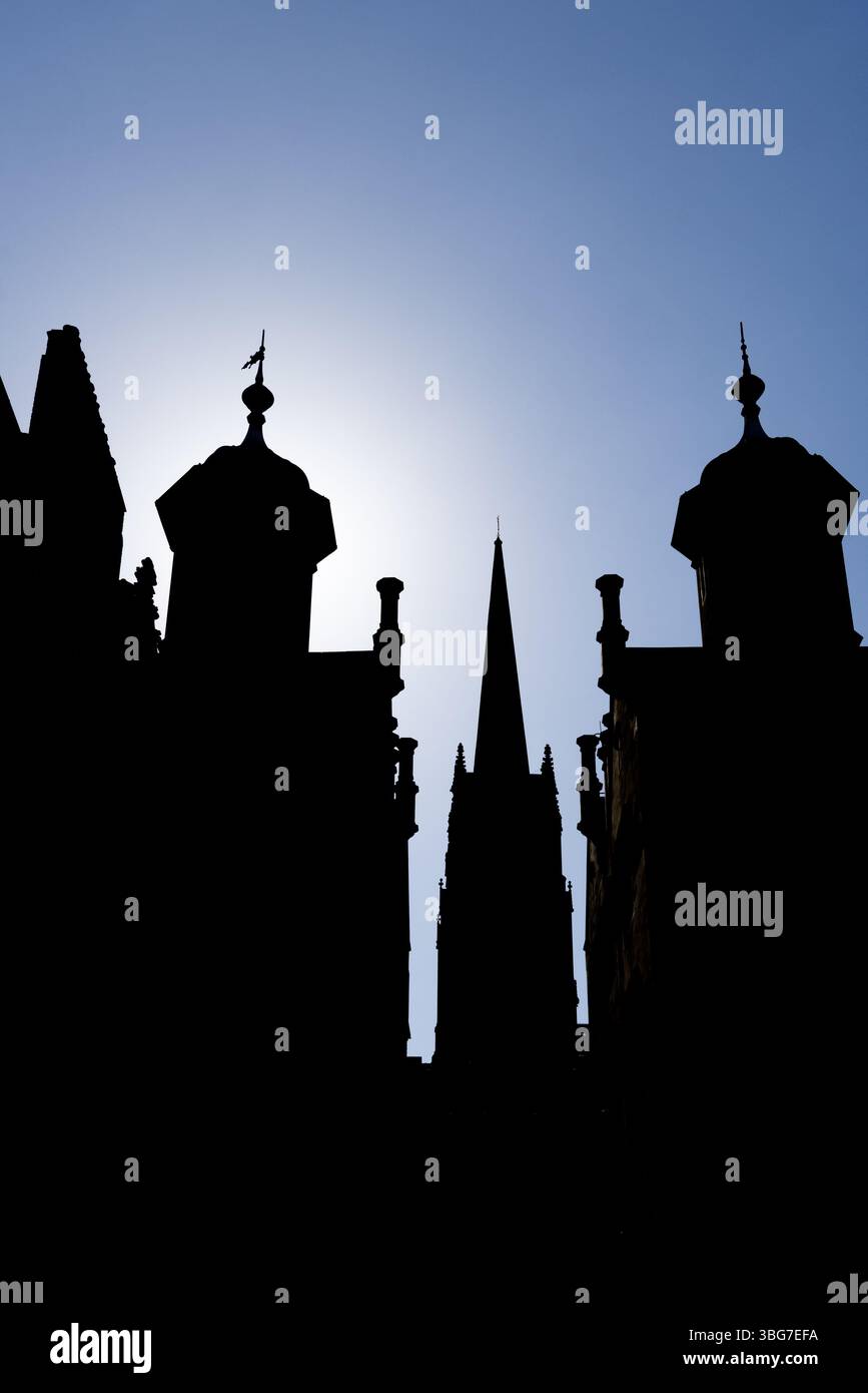 Architettura in quad al New College University di Edimburgo, Scozia Foto Stock