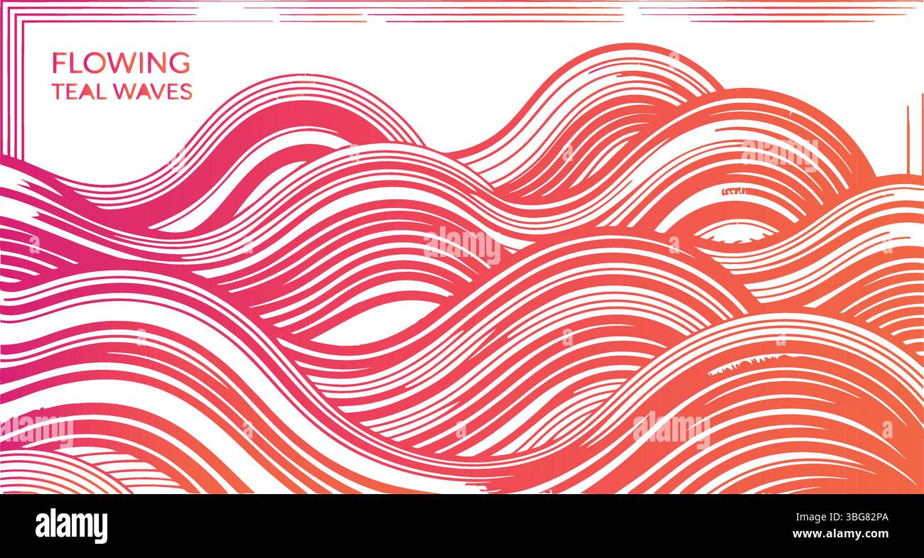 Le onde vibranti e fluide sono progettate per i moderni poster e progetti di branding, perfette per sfondi accattivanti e design creativi in mostra Illustrazione Vettoriale