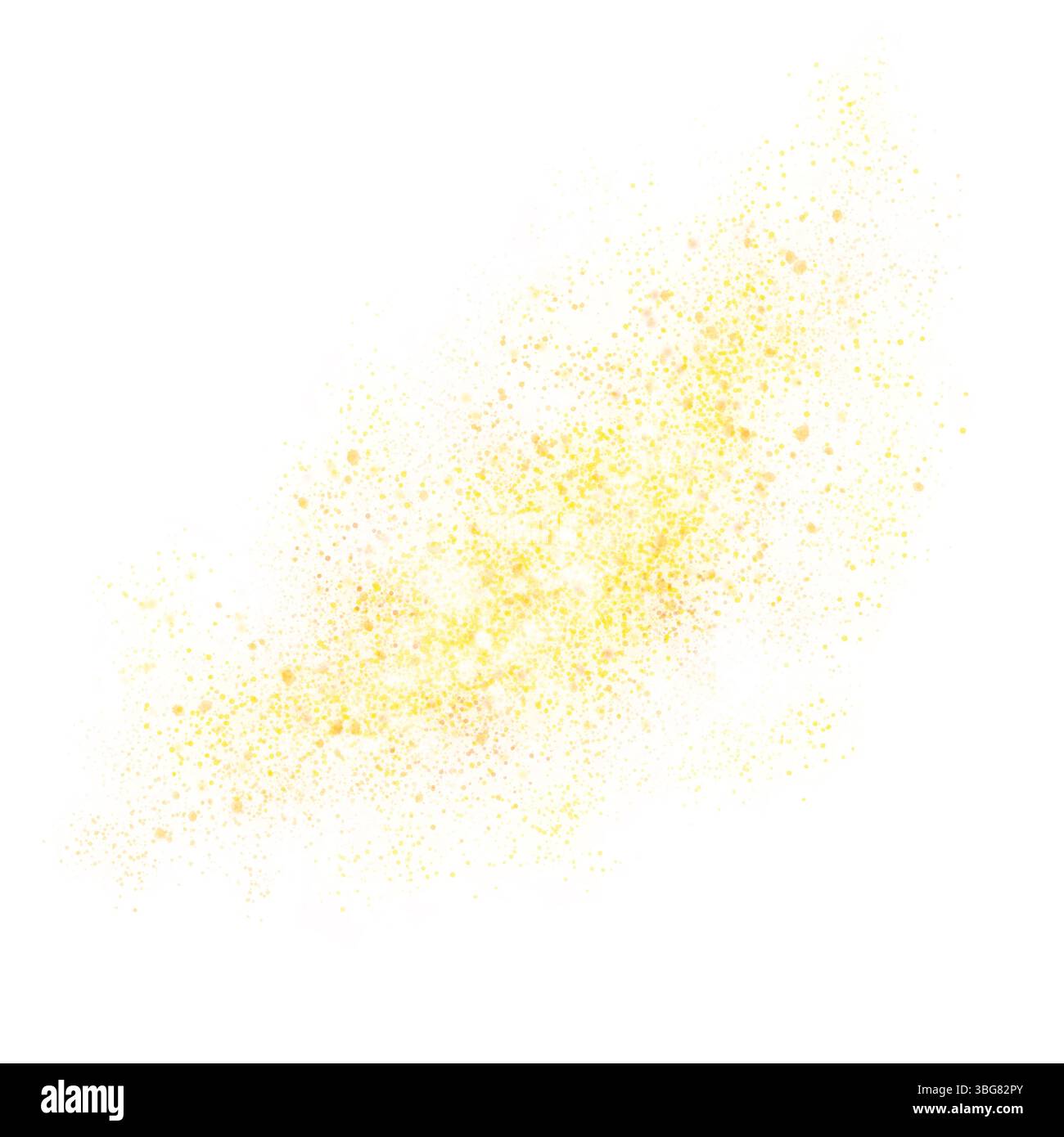 Spruzzi gialli in stile acquerello. Si tratta di un disegno dipinto a mano creato con la tradizionale tecnica dell'acquerello. Sfondo bianco. Ideale per decorazioni, elementi di design o progetti creativi. Foto Stock