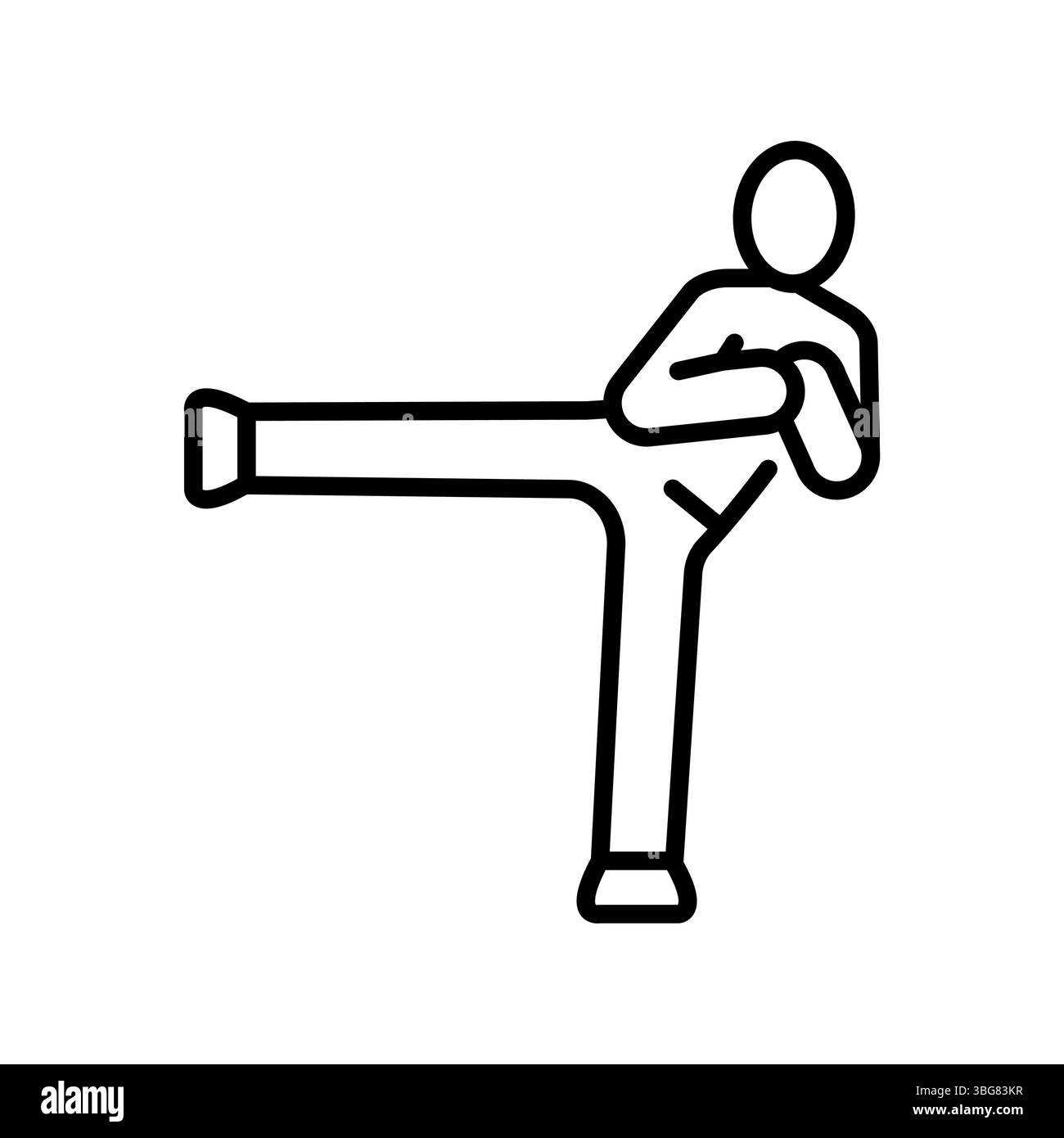 icona della linea nera per l'allenamento delle gambe per progetti digitali e di stampa. Icone di pulizia minime per applicazioni e siti Web. Icone semplici e moderne per UI UX e branding Illustrazione Vettoriale