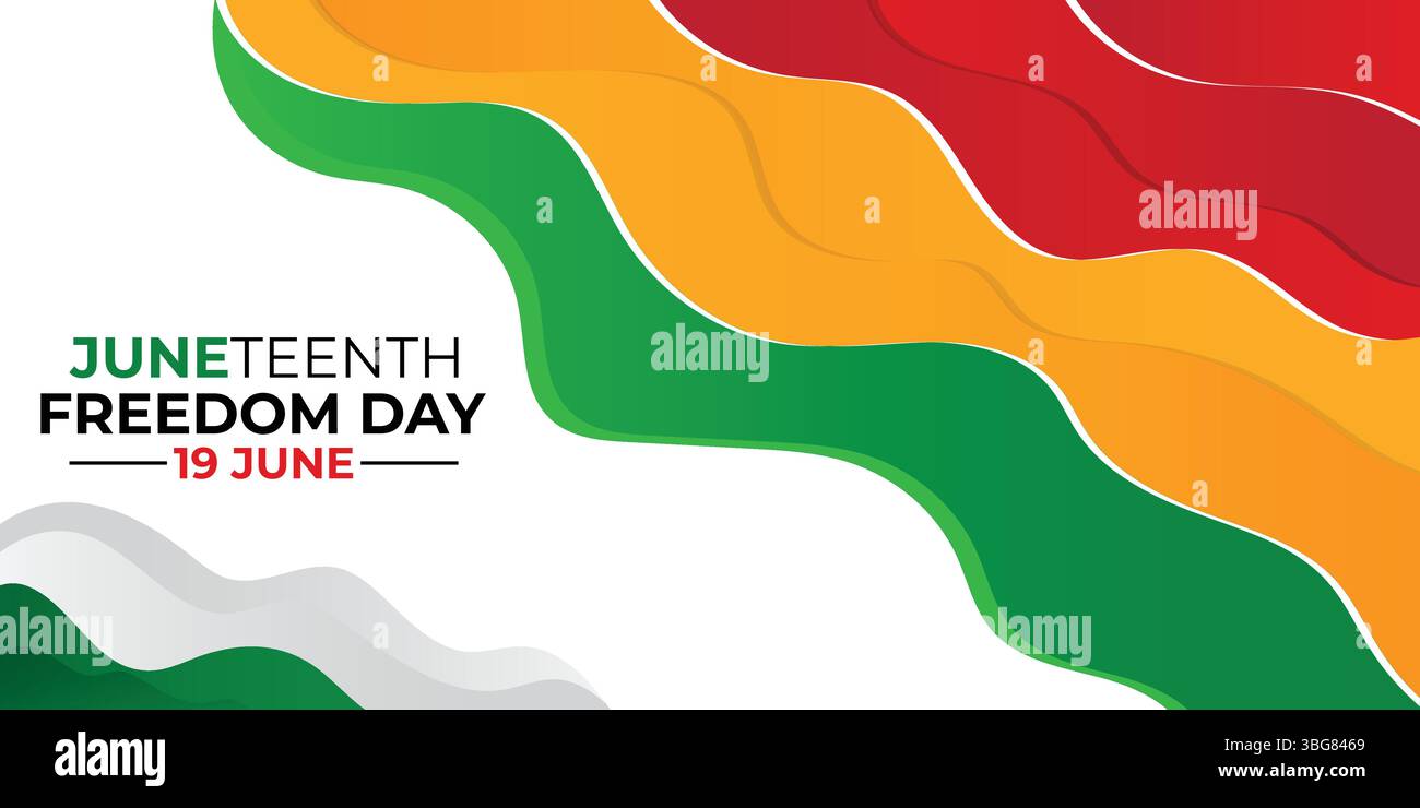 Banner di illustrazione vettoriale astratto del primo giorno della libertà, bandiera del primo giorno della libertà Illustrazione Vettoriale