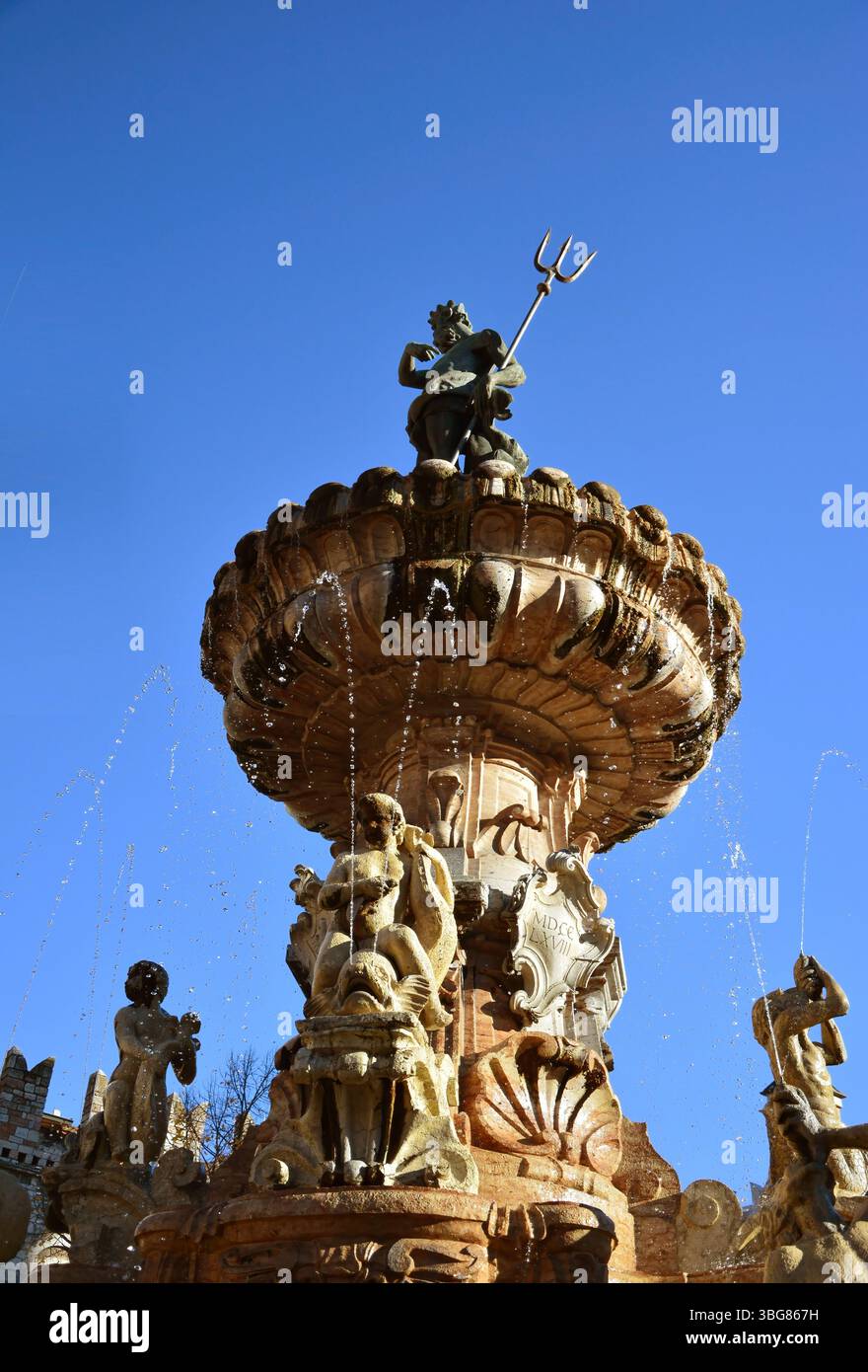 La fontana del Nettuno in Piazza Duomo a Trento, Italia Foto Stock