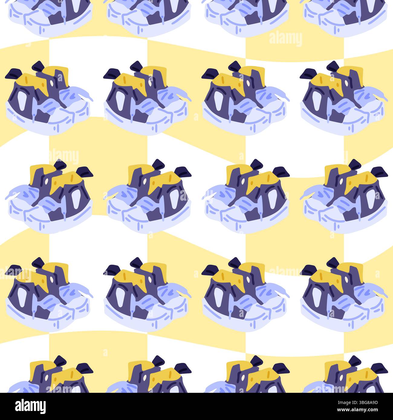 Design con motivo in cartone animato senza cuciture Illustrazione Vettoriale