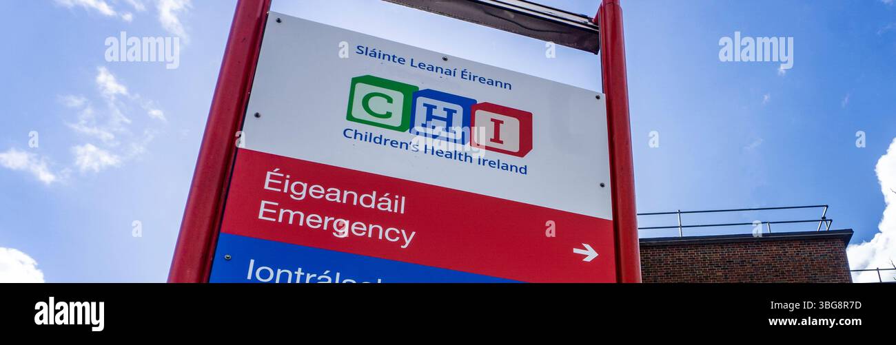 Segnaletica per Children's Health Ireland Foto Stock