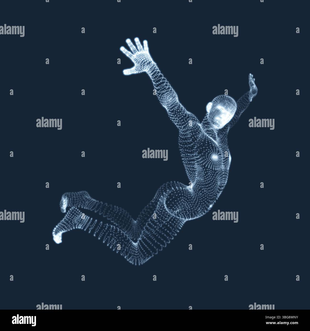 Modello 3D dell'uomo. Il corpo umano. Elemento di design. Illustrazione Vettoriale. Illustrazione Vettoriale