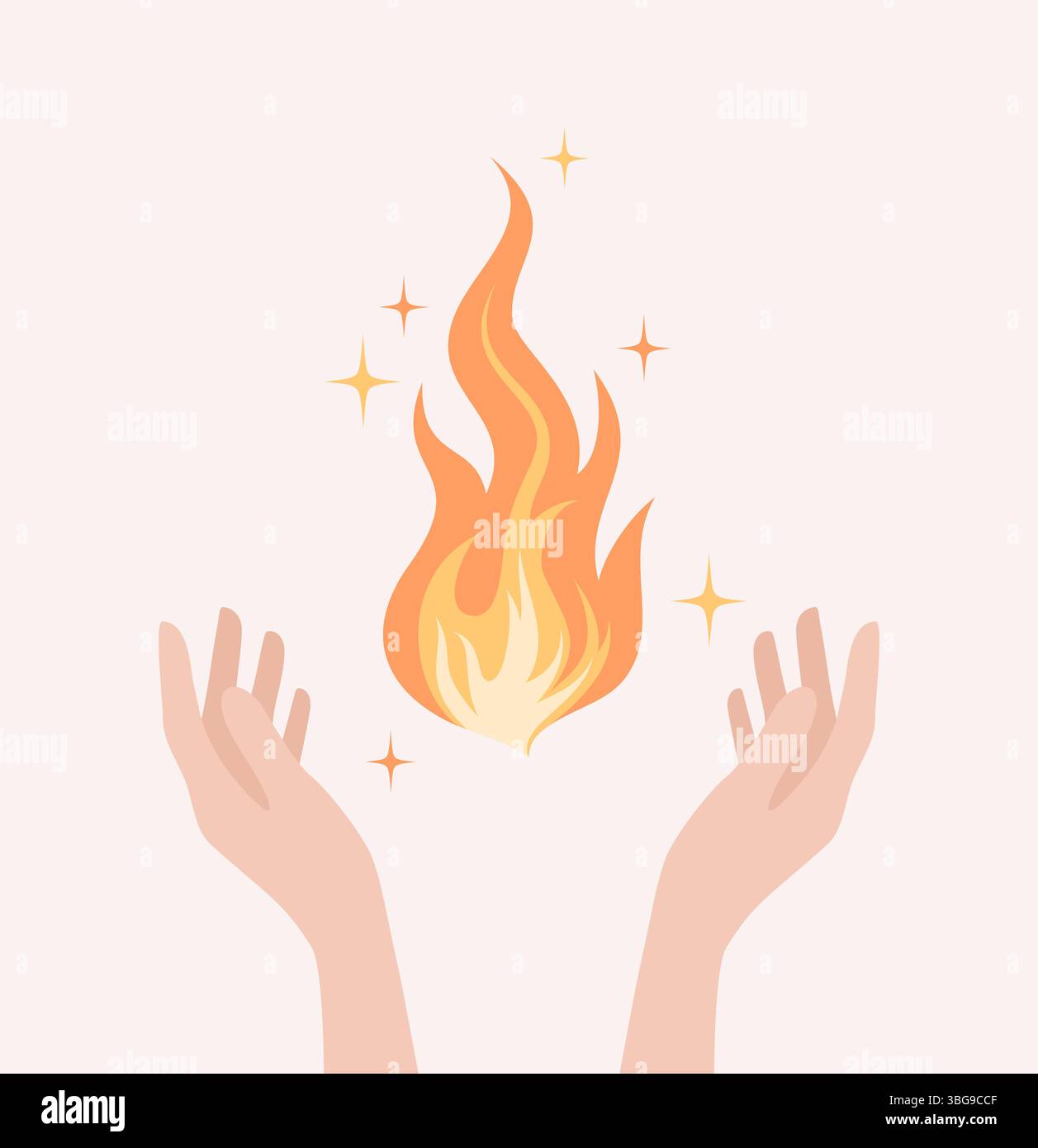 Due mani alzate sulle fiamme sopra di loro. Illustrazione vettoriale piatta Illustrazione Vettoriale Due mani alzate sulle fiamme sopra di loro. Illustrazione vettoriale piatta Illustrazione Vettoriale