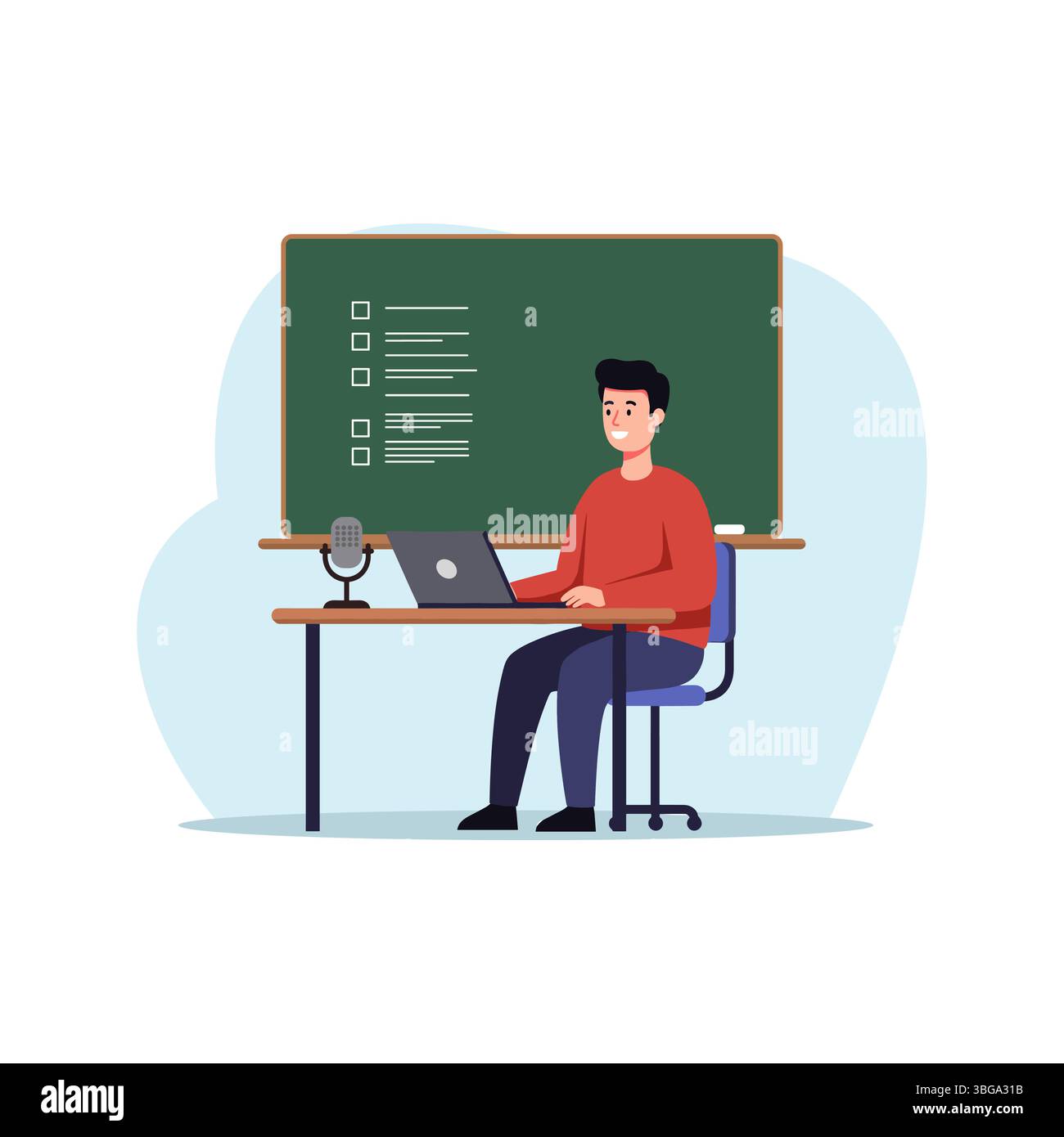 Immagine che mostra il funzionamento a casa in stile piatto vettoriale. Carriera online. Illustrazione dello spazio di coworking Illustrazione Vettoriale