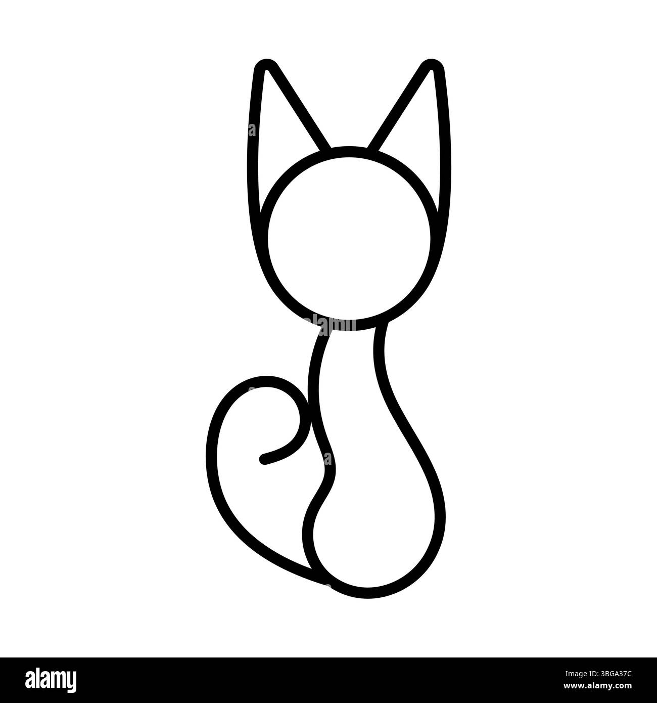 Illustrazione sagomata del gatto in posizione seduta minimalista. Questa elegante e moderna illustrazione vettoriale presenta un disegno minimalista di un gatto seduto. Illustrazione Vettoriale
