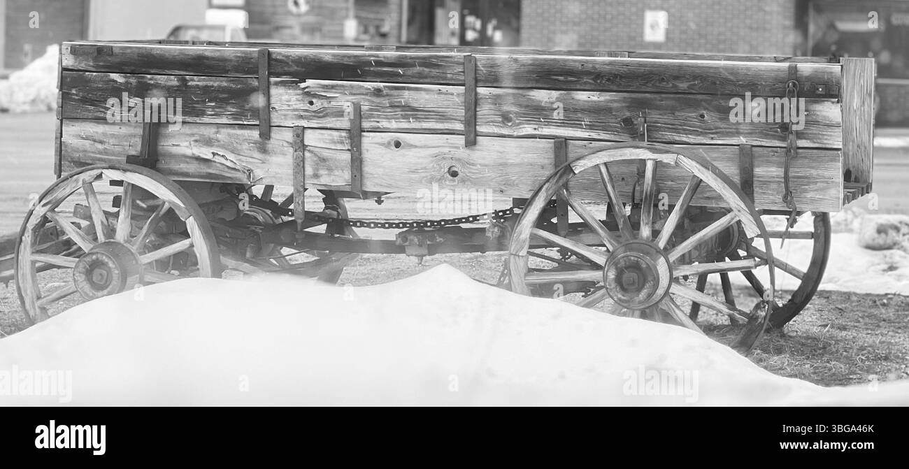 Buckboard Wagon, Estes Park, Colorado - Immagine stock catturata con smartphone