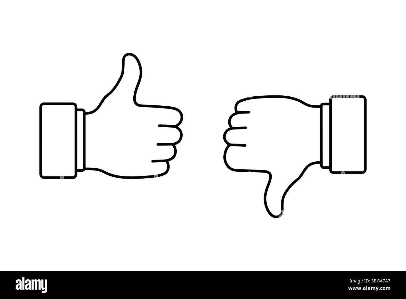 L'icona vettoriale del contorno consente di impostare i social media come simbolo antipatia per la progettazione ux dell'interfaccia utente Illustrazione Vettoriale