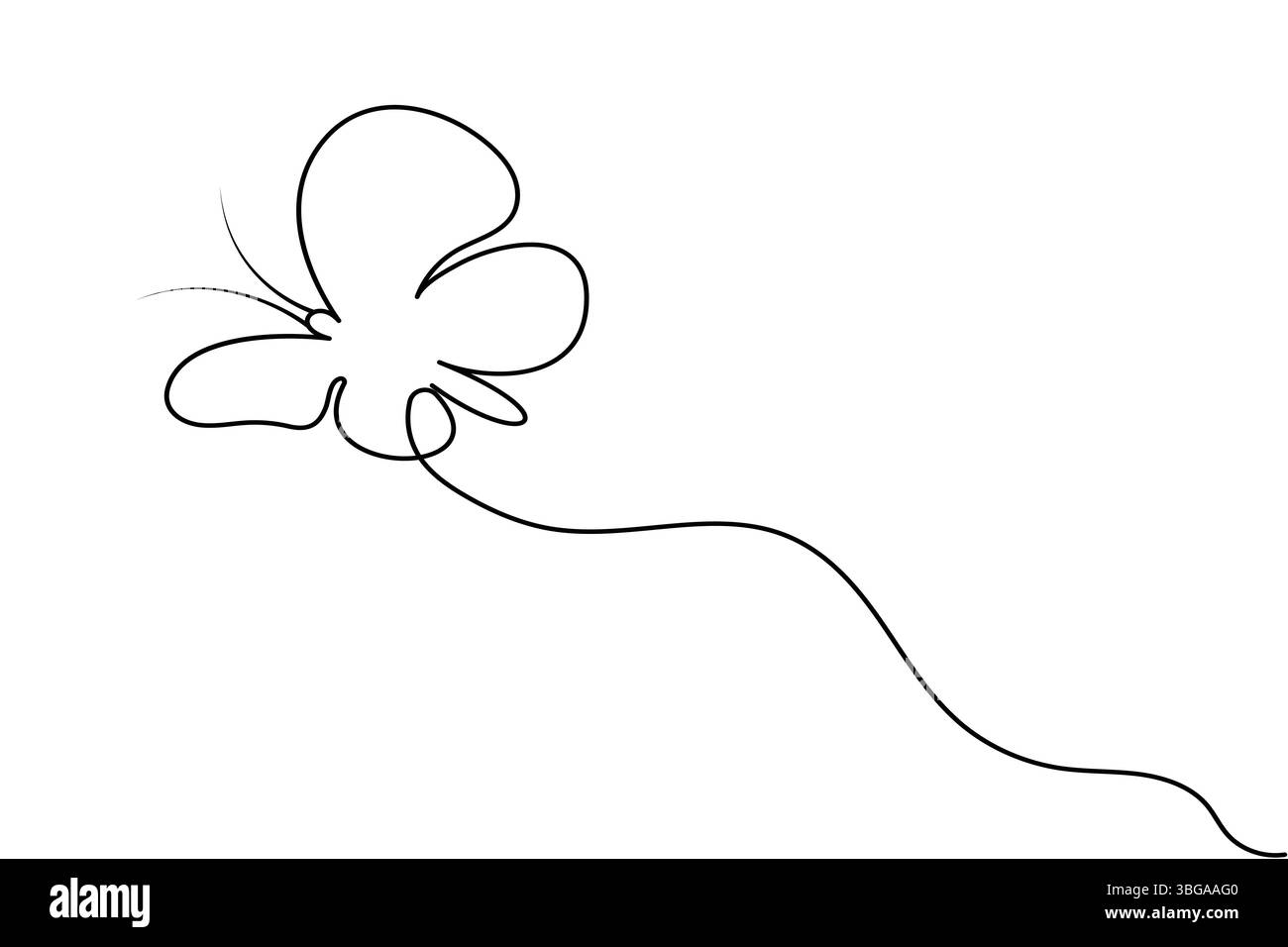 Illustrazione a farfalla a linea singola design minimalista del vettore del contorno Illustrazione Vettoriale