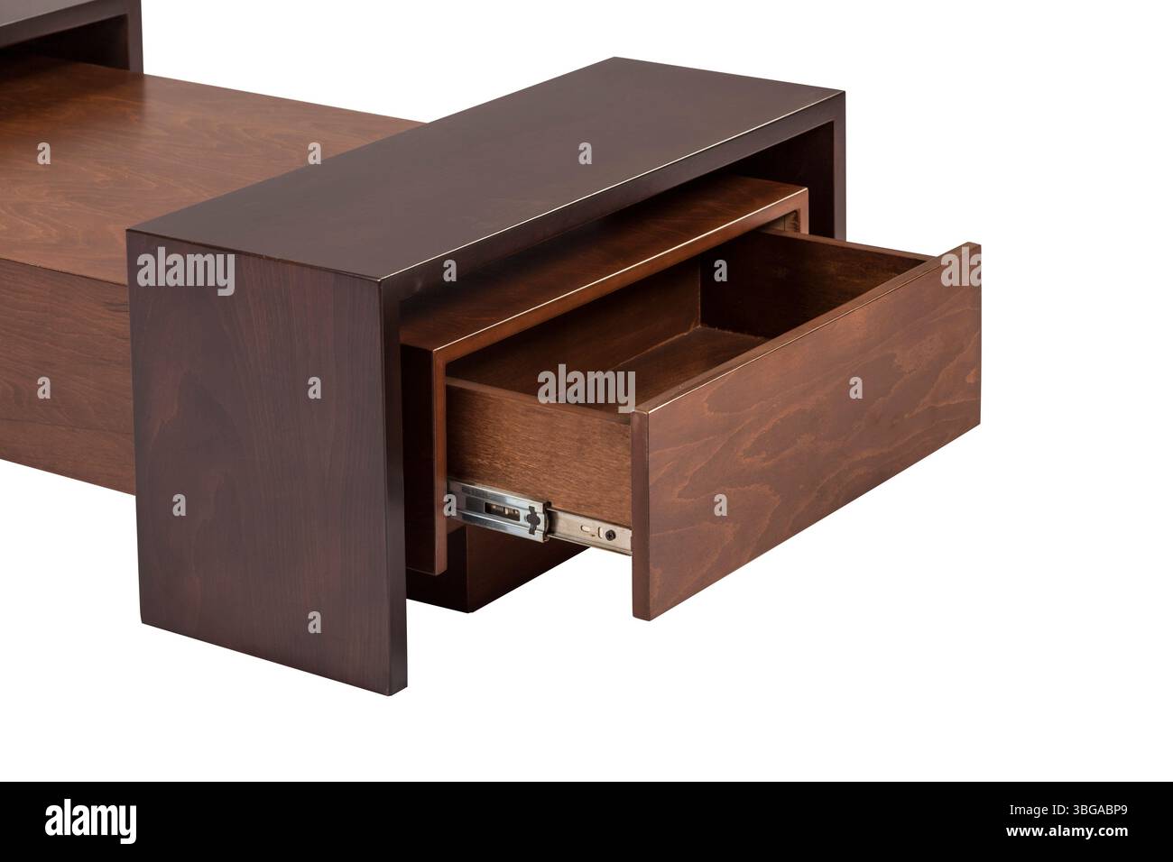 tavolino isolato su sfondo bianco. tavolino da caffè in legno Foto Stock