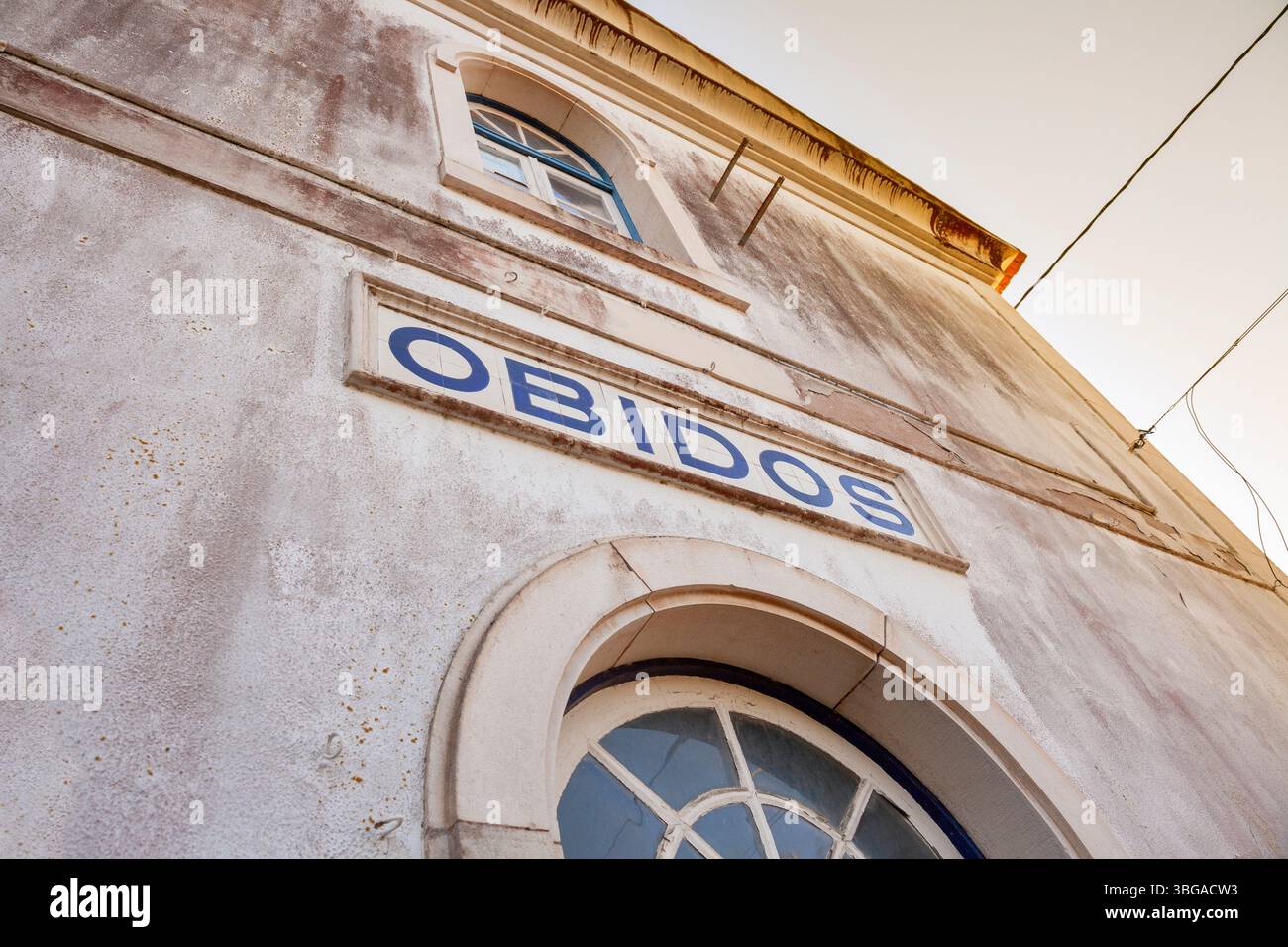 Portogallo, regione di Oeste, Óbidos, la vecchia stazione ferroviaria (dettaglio) Foto Stock