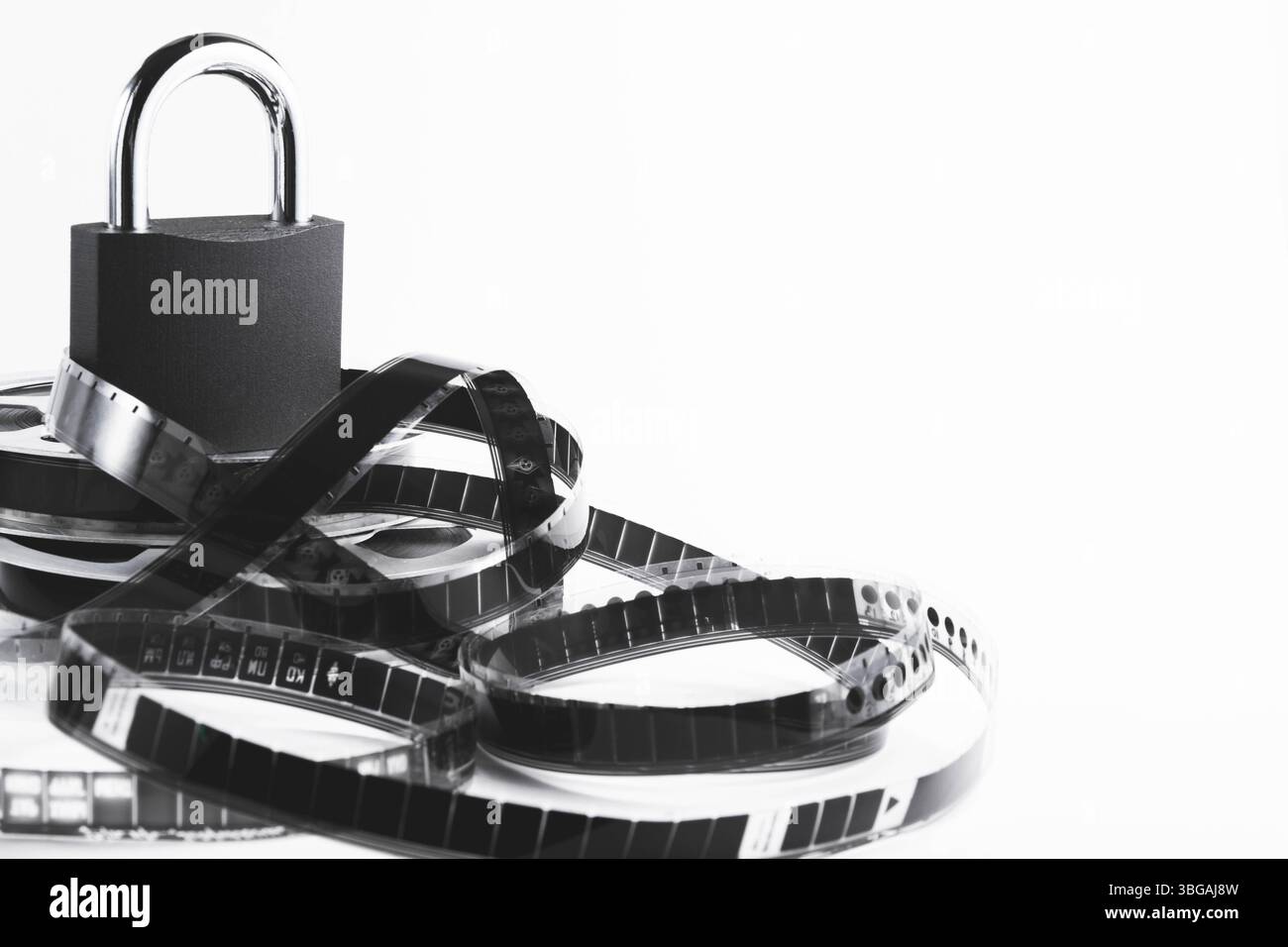 Noleggio film vietato. Blocco degli annunci. Film vietato. Elenco delle sanzioni nella produzione cinematografica. Foto Stock