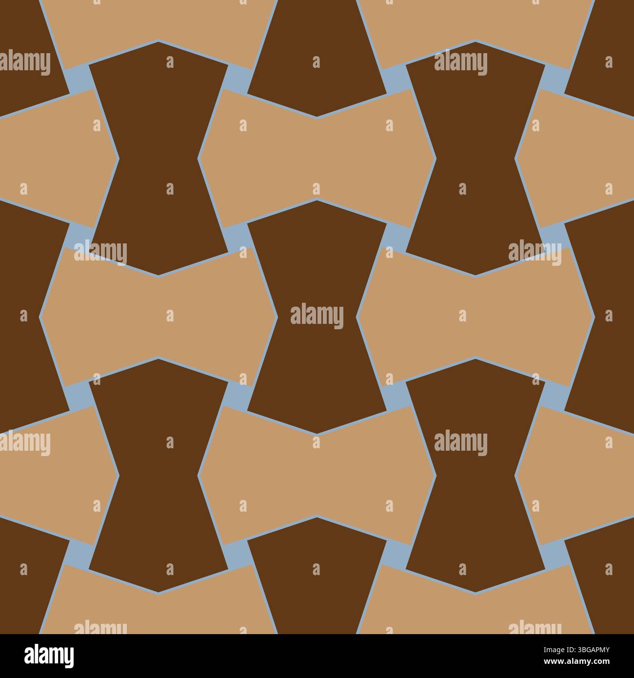 Un caldo motivo vettoriale senza cuciture caratterizzato da un'elegante tessellazione geometrica in uno schema di colori ispirato all'autunno. Il design presenta l'interblocco Illustrazione Vettoriale