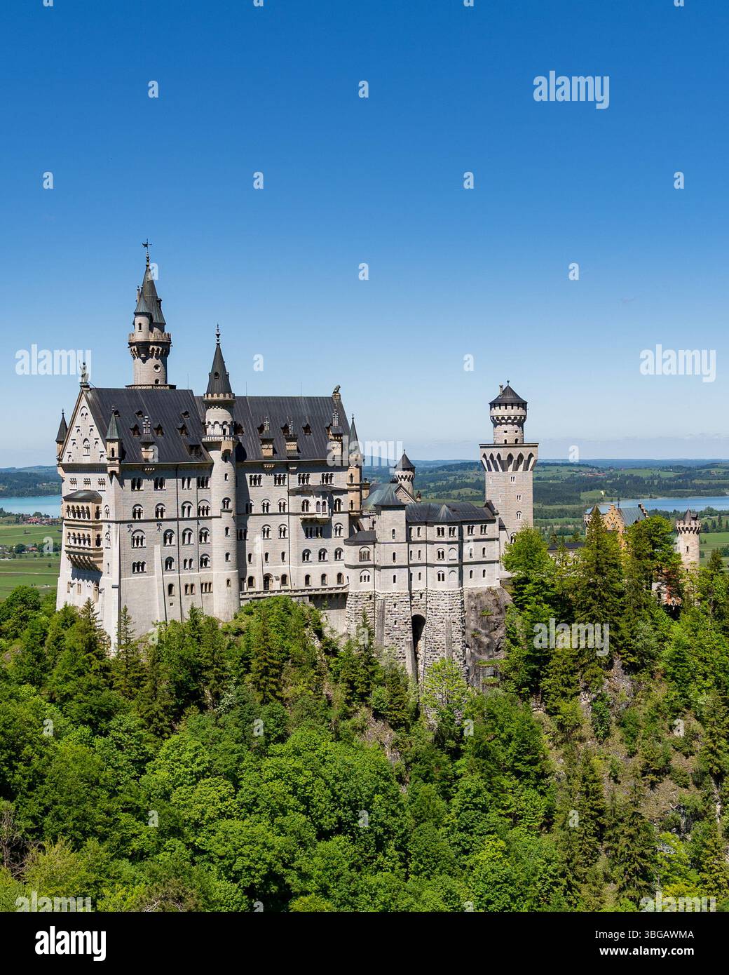 Castello di Neuschwanstein in primavera - Baviera, Germania Foto Stock