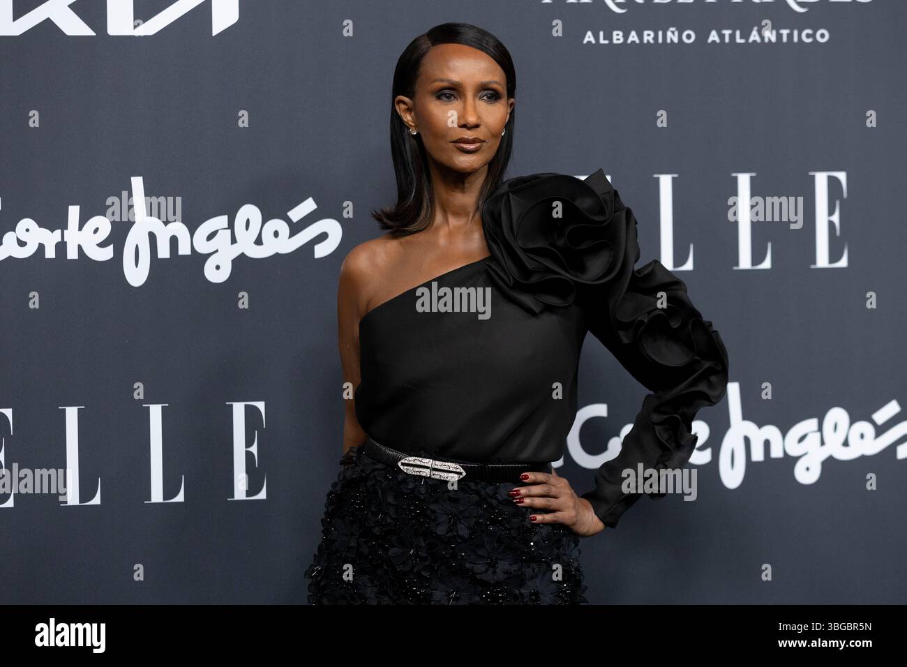 Zara Mohamed Abdulmajid, alias Iman, ha partecipato a "The ELLE Style Awards 2025" Photocall al Royal Theater il 4 giugno 2025 a Madrid, Spagna. Foto Stock