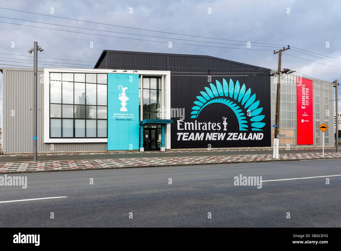 Auckland, nuova Zelanda, 3 giugno 2025. La base della squadra dell'America Cup - Emirates Team New Zealand Foto Stock