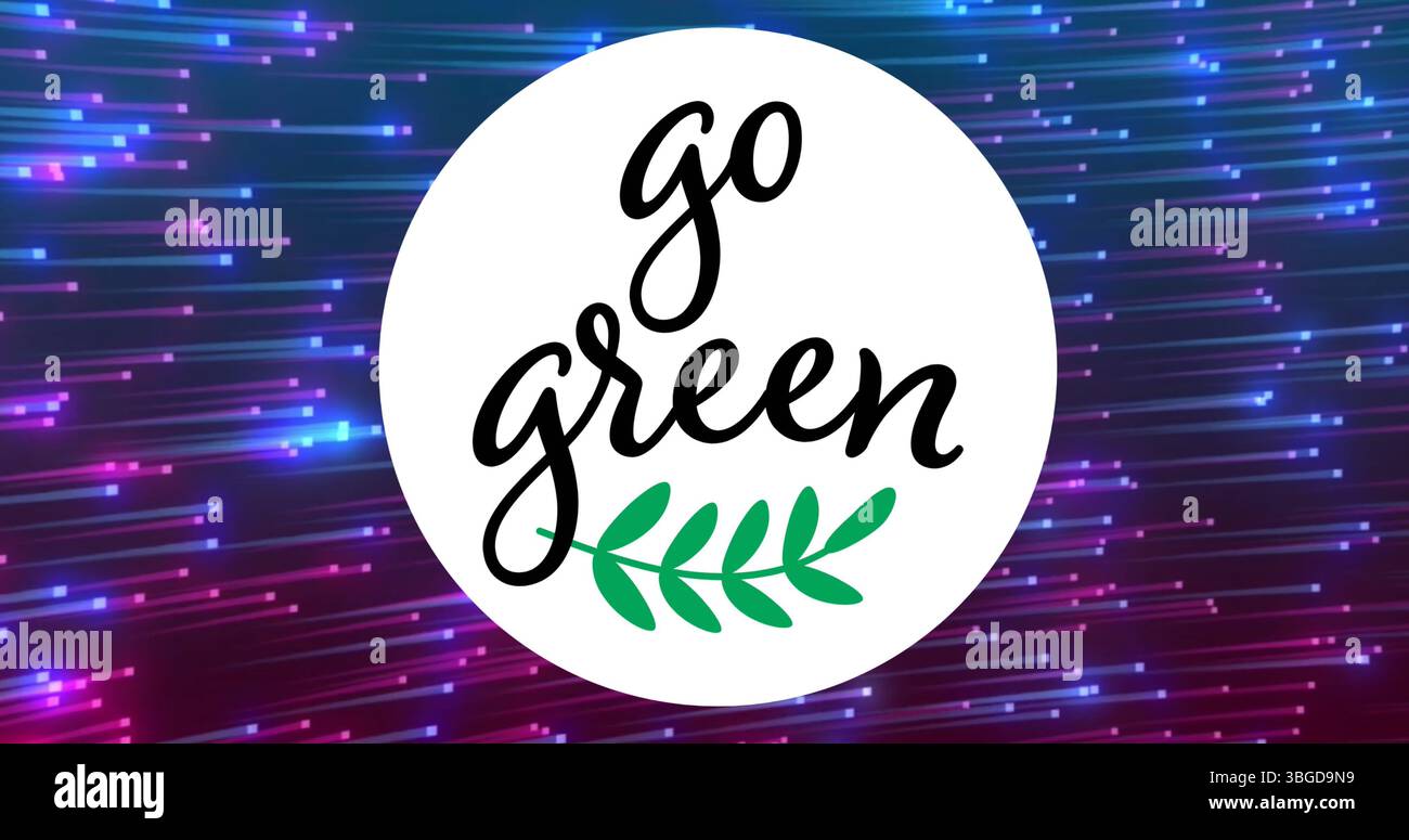 Immagine del testo e delle forme in verde su sfondo nero Foto Stock