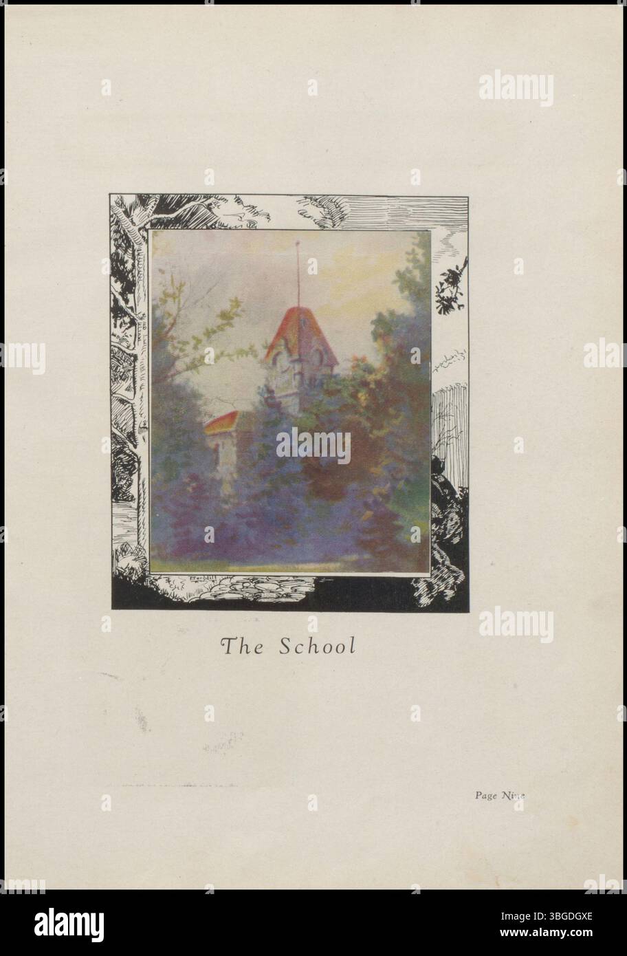 L'edizione 1925 dell'annuario "The Searchlight" include elenchi di lezioni, fotografie degli studenti, informazioni sugli insegnanti e dettagli sulle attività scolastiche. Funge da record storico dell'ultimo anno della classe senior. Foto Stock