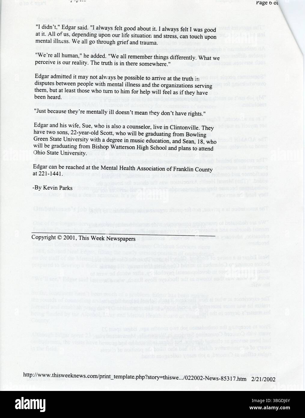 I verbali della commissione per l’area di Franklinton del 12 marzo 2002 evidenziano la funzione della commissione di colmare il divario tra le parti interessate del vicinato, i proprietari di immobili, i promotori e i funzionari della città per promuovere la comprensione e la pianificazione reciproche. Foto Stock