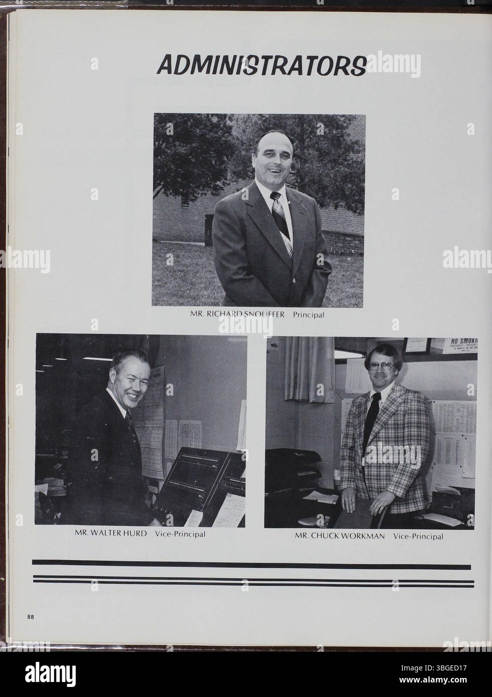 La Rutherford B. Hayes High School, situata a Delaware, Ohio, è l'unica scuola superiore del Delaware City School District. L'annuario, Delhi, del 1979, mette in evidenza la vita scolastica, gli eventi e i traguardi raggiunti. La mascotte, The Pacer, rende omaggio alla storia sportiva della regione e alla partita di calcio Little Brown Jug. Foto Stock