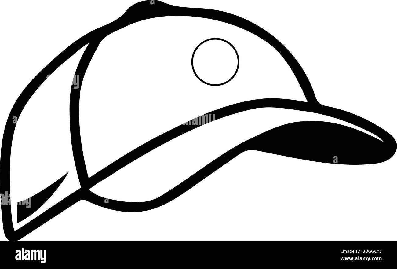 Icona del berretto classico da baseball - Cappella sportiva e casual Illustrazione Vettoriale