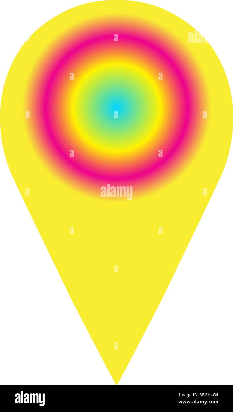 Vivace icona a forma di spillo con sfumatura di destinazione colorata - moderno marcatore mappa Illustrazione Vettoriale