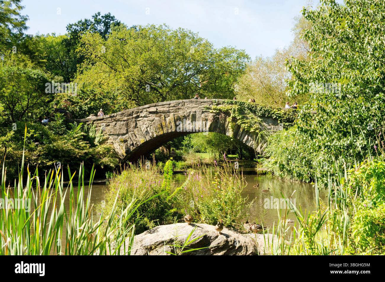 Gapstow Bridge in Central Park Foto Stock
