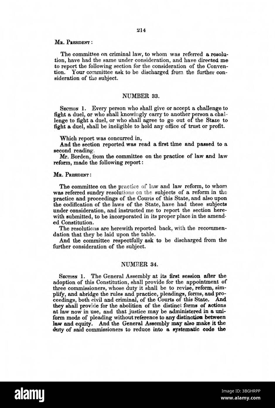 La rivista del 1850 documenta le sessioni della Convenzione dell'Indiana convocate per emendare la costituzione dello Stato, concentrandosi sui dibattiti sulle modifiche proposte e gli emendamenti al quadro governativo. Foto Stock
