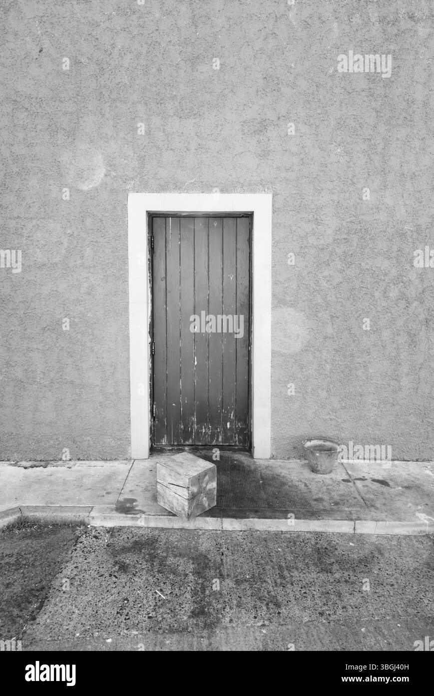 Ingresso a St Monans, Scozia, bianco e nero Foto Stock
