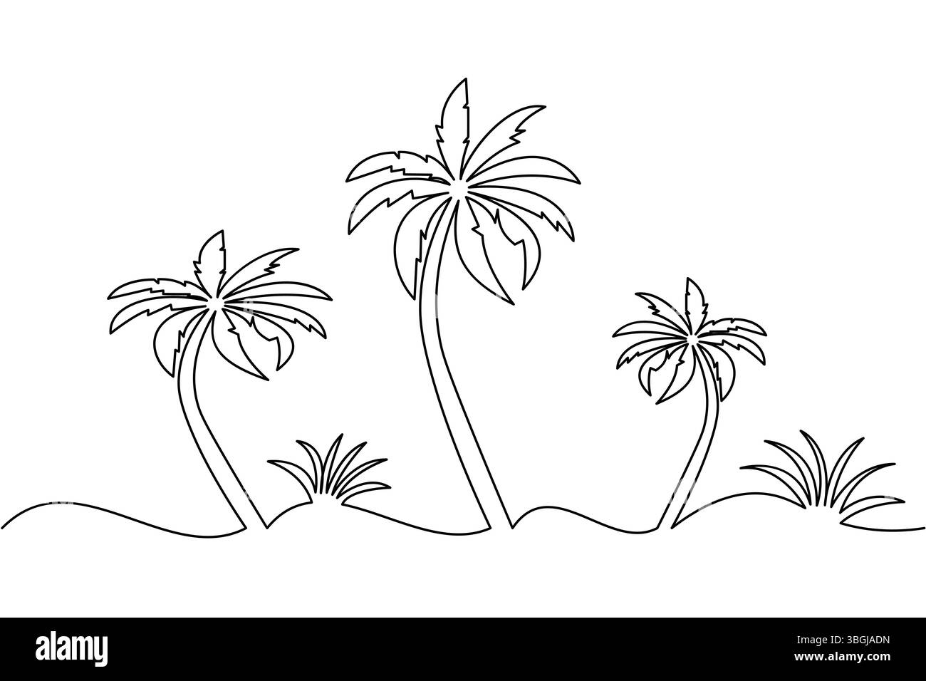 Immagine continua su una linea di palma e illustrazione vettoriale di contorno minima Illustrazione Vettoriale Immagine continua su una linea di palma e illustrazione vettoriale di contorno minima Illustrazione Vettoriale