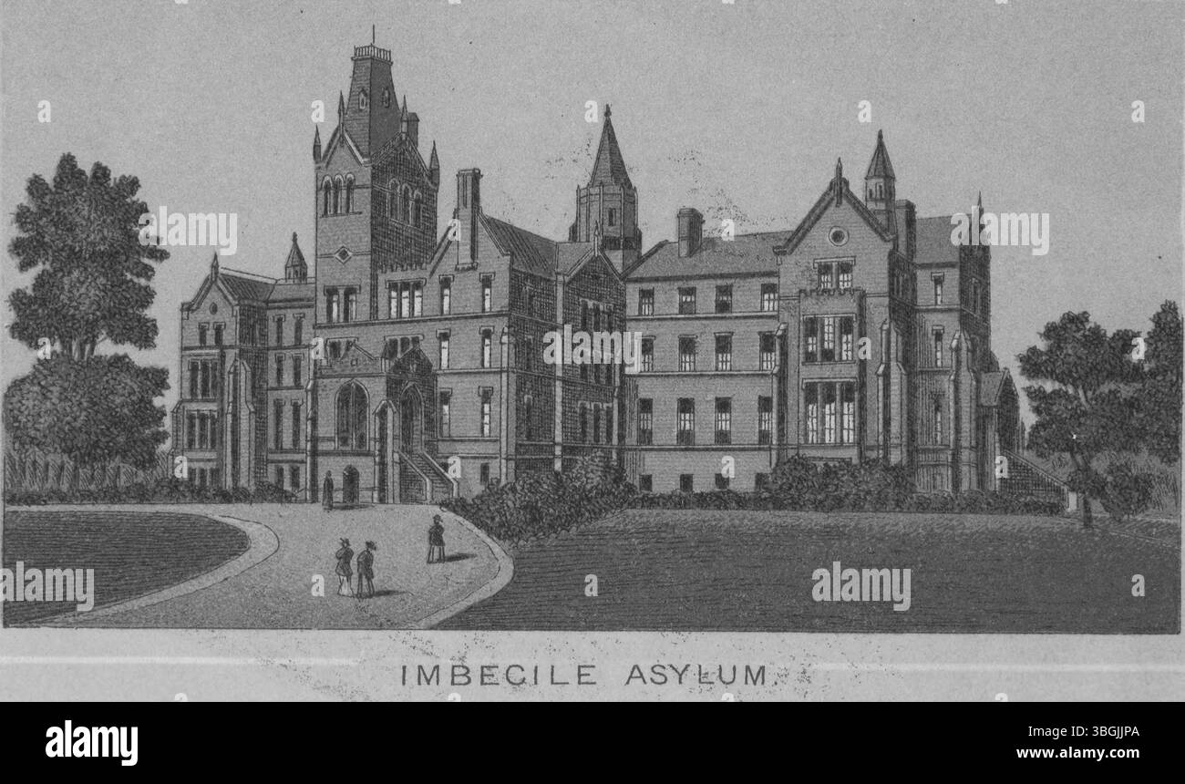 Una litografia dell'Ohio Institution for Feeble Minded Youth, fondata nel 1857. Fu la seconda istituzione del suo genere negli Stati Uniti, in seguito rinominata e trasferita in una nuova sede nel 1868. L'istituzione ha chiuso nel 1987 dopo aver prestato servizio per oltre 100 anni. Foto Stock