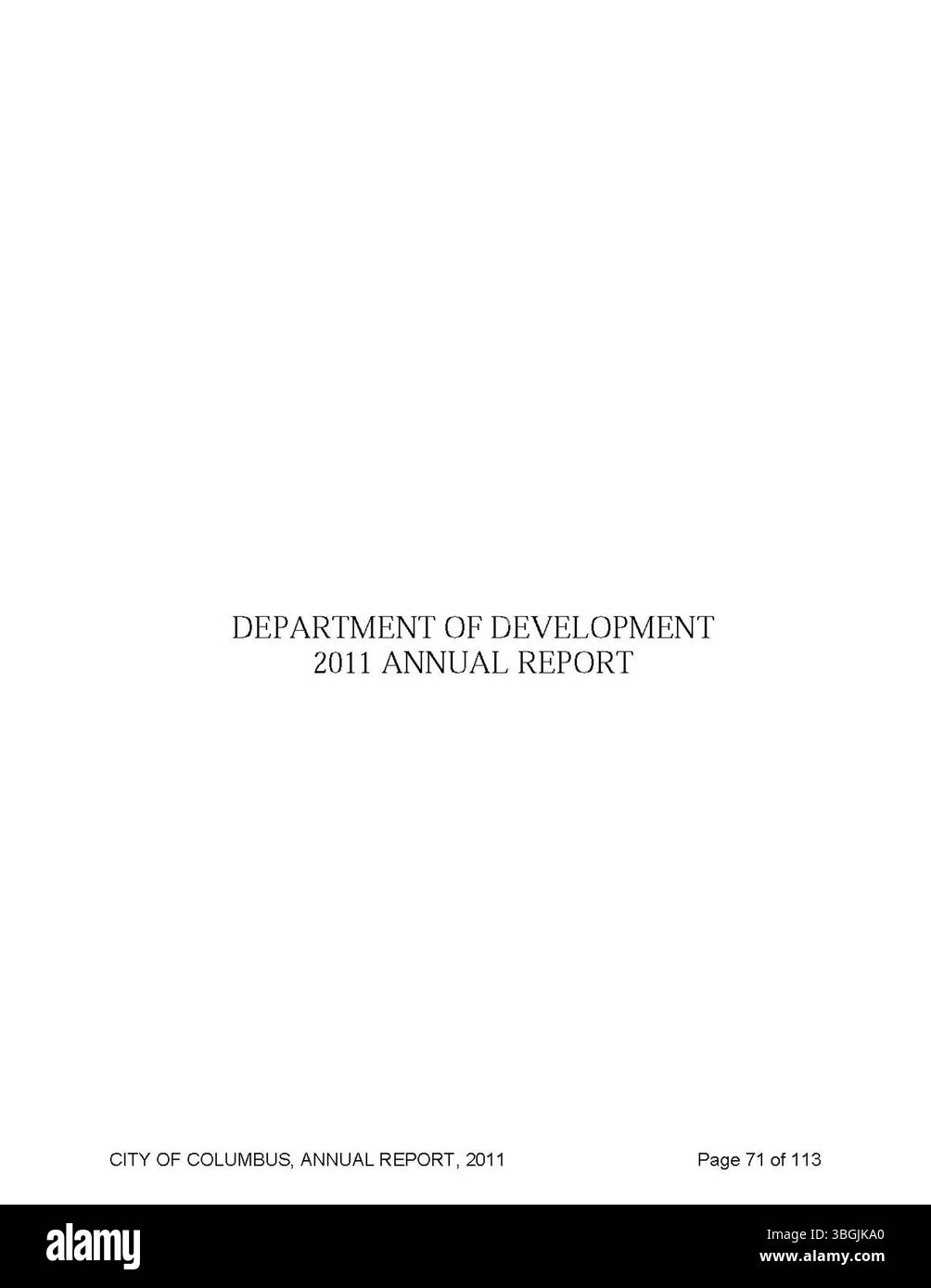 Il rapporto annuale di Columbus del 2011 delinea le entrate fiscali, le spese e include relazioni del City Clerk, del tesoriere della città e del comitato di modi e mezzi sulle finanze pubbliche e il bilancio. Foto Stock