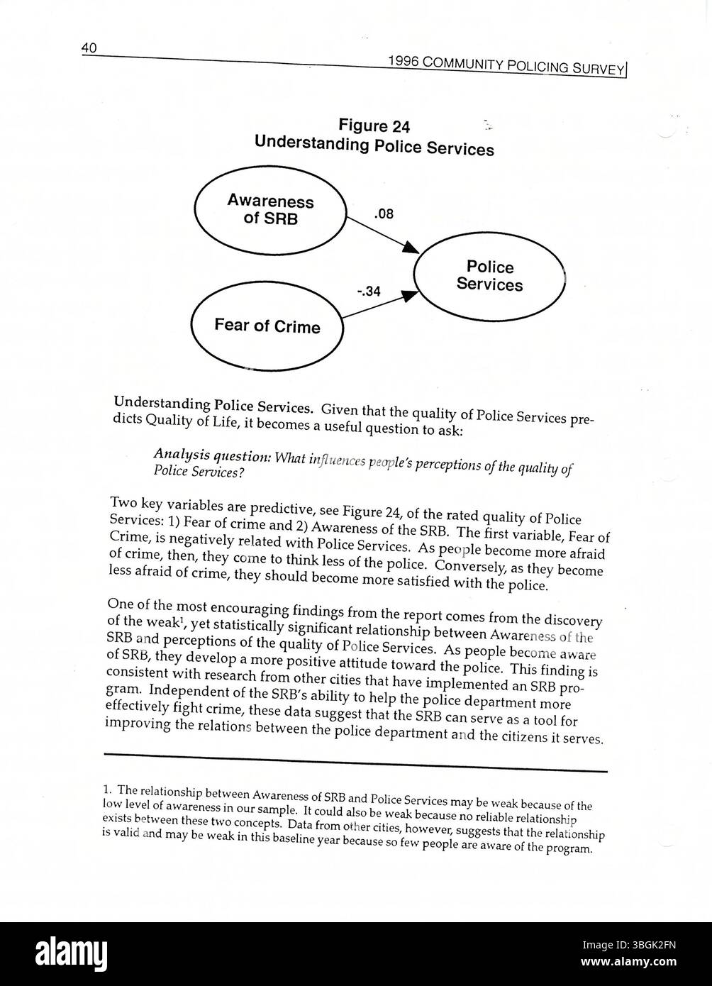 Il programma di polizia della comunità 1996 a Columbus, Ohio, sotto lo Strategic Response Bureau, combina le tradizionali forze dell'ordine orientate agli arresti con un approccio preventivo che coinvolge la cooperazione dei cittadini. Agenti appositamente addestrati lavorano direttamente con la comunità per identificare e risolvere problemi ricorrenti. Finanziato dal Procuratore generale degli Stati Uniti, il programma richiede valutazioni, tra cui sondaggi di opinione pubblica per riflettere le opinioni dei cittadini sulla polizia. Foto Stock