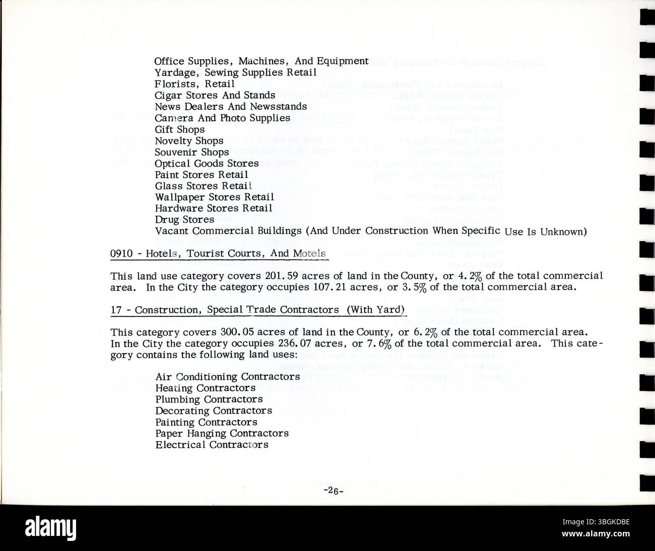 Il Columbus Land Use Study del 1973 delinea le caratteristiche e le proiezioni esistenti per l'area metropolitana di Columbus. Fornisce un'analisi approfondita di dieci categorie di utilizzo del suolo, tra cui commerciale, residenziale, industriale, trasporti, e spazio aperto. Foto Stock