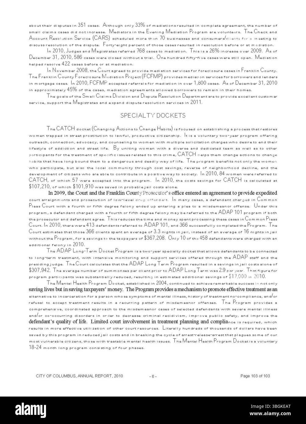 Il rapporto annuale della città di Columbus del 2009 copre le entrate e le spese della città, con i rapporti del Committee of Ways and Means, del City Clerk e del City Treasurer. Questa panoramica finanziaria evidenzia lo stato fiscale, il budget e la gestione delle spese della città per l'anno. Foto Stock