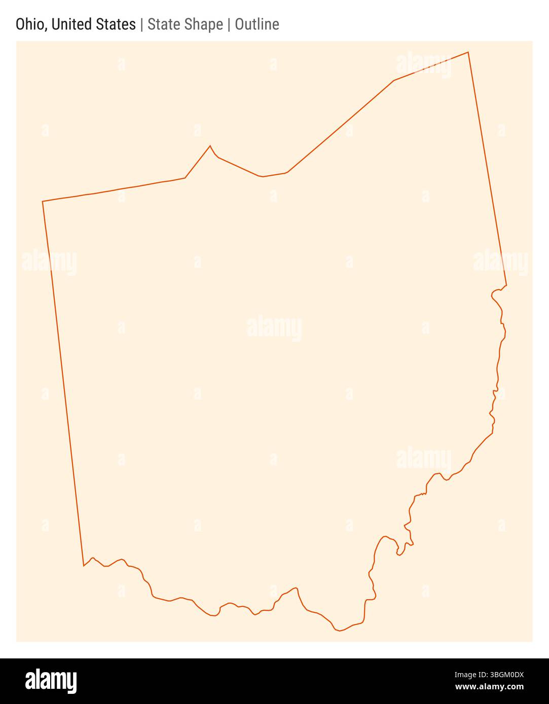 Ohio, Stati Uniti. Semplice mappa vettoriale. Stato forma. Stile contorno. Confine dell'Ohio. Illustrazione vettoriale. Illustrazione Vettoriale