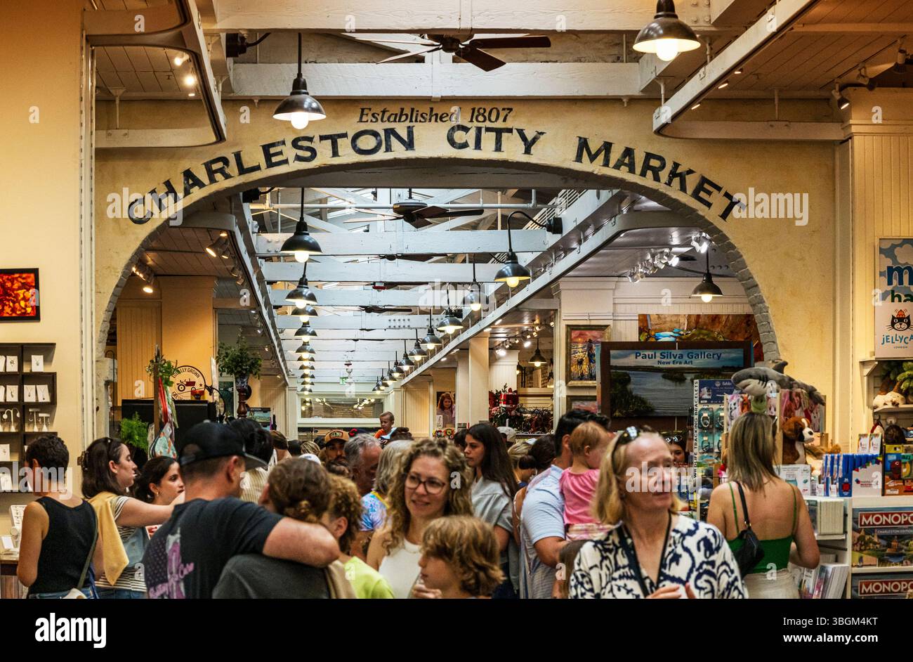 Lo storico mercato cittadino di Charleston è una popolare attrazione turistica. Foto Stock