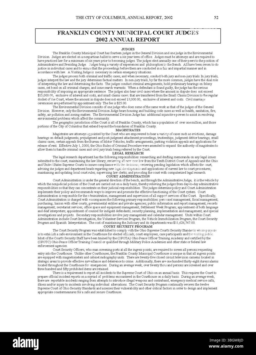 Questa edizione del Columbus Annual Report 2002 include una contabilità completa delle entrate e delle spese della città, con le relazioni del Committee of Ways and Means, del City Clerk e del City Treasurer. La relazione offre trasparenza nella gestione finanziaria e nella pianificazione del bilancio della città. Foto Stock