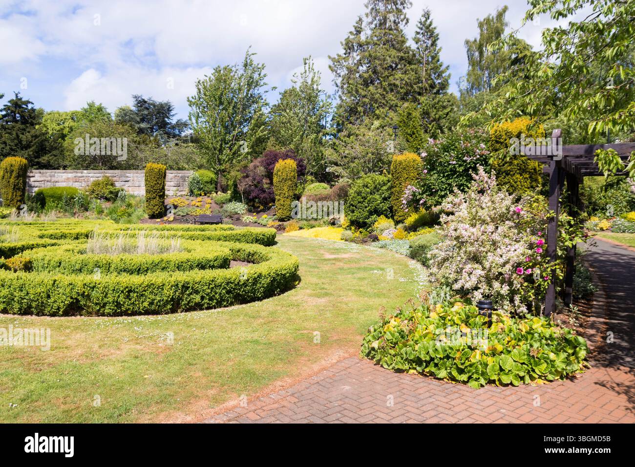 Garden Architecture e labirinto a Rodney Gardens Perth, Scozia Foto Stock