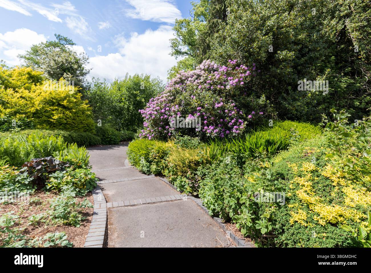 Splendida architettura paesaggistica a Rodney Gardens Perth, Scozia Foto Stock