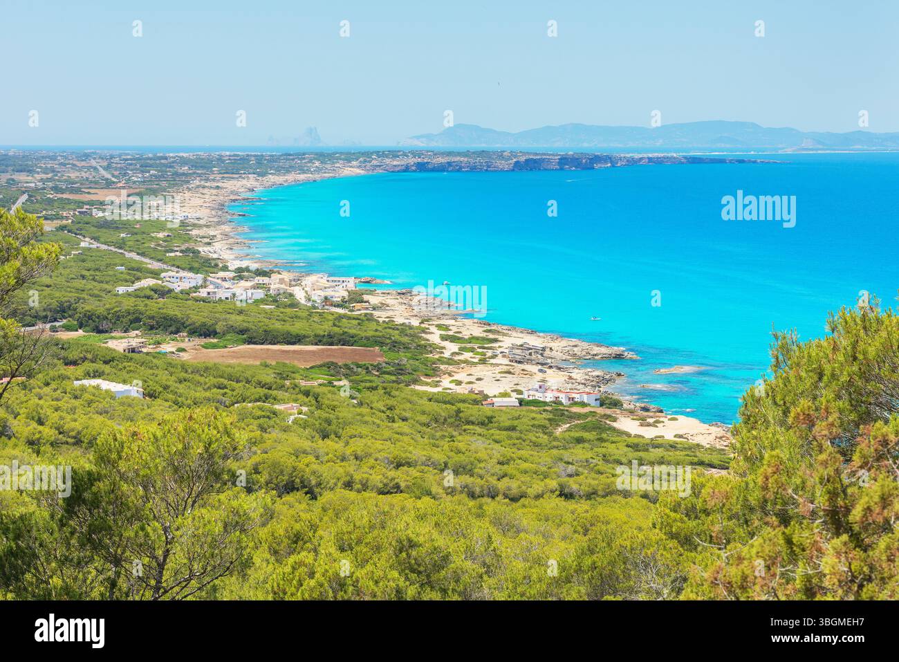 Isola di Formentera, vista dall'alto, Formentera, isole Baleari, Spagna Foto Stock