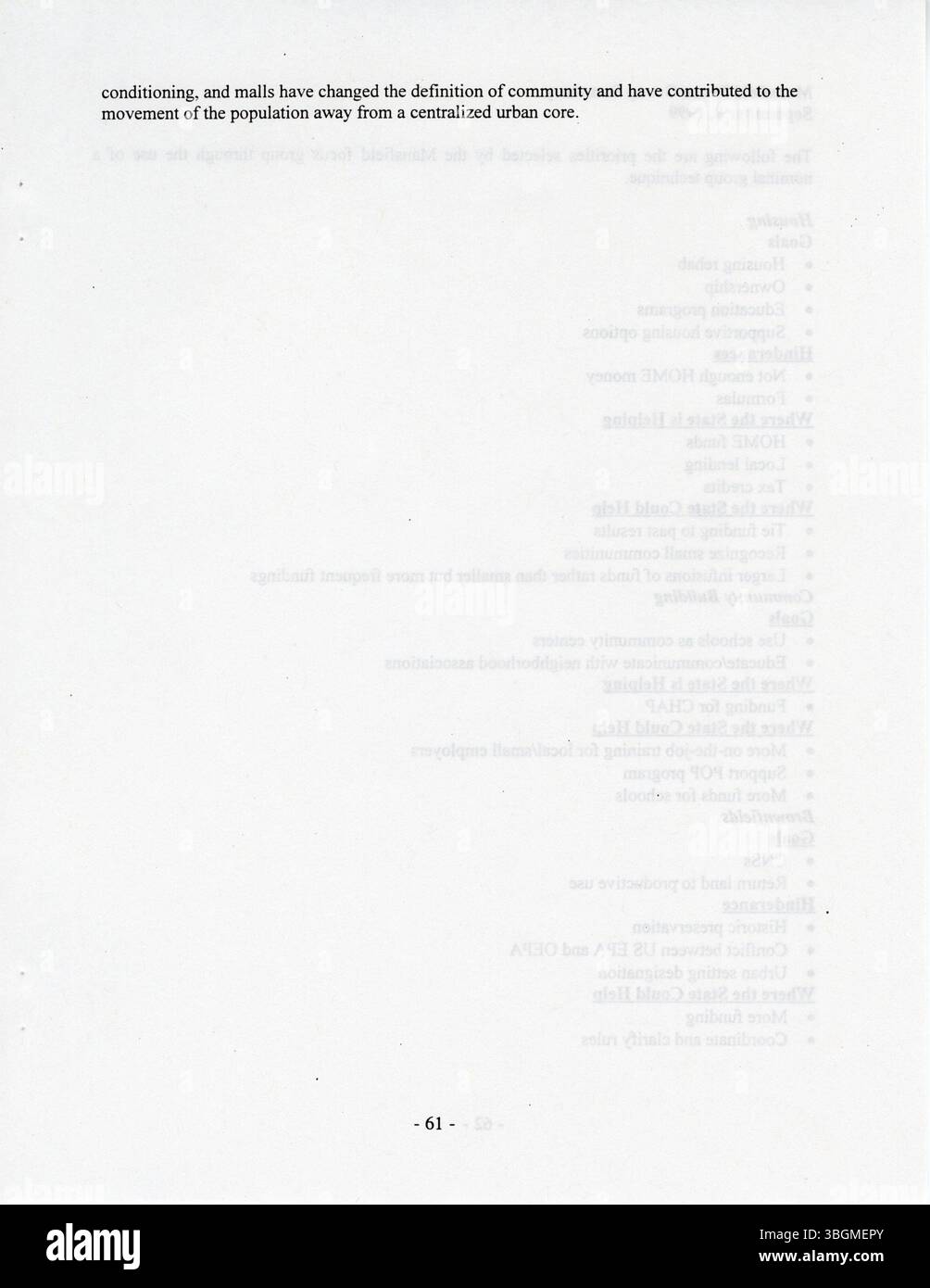 Questo rapporto fornisce raccomandazioni strategiche da parte di una task force per sostenere la rivitalizzazione delle aree urbane dell'Ohio attraverso sforzi coordinati tra lo stato e i governi locali per promuovere la crescita economica. Foto Stock