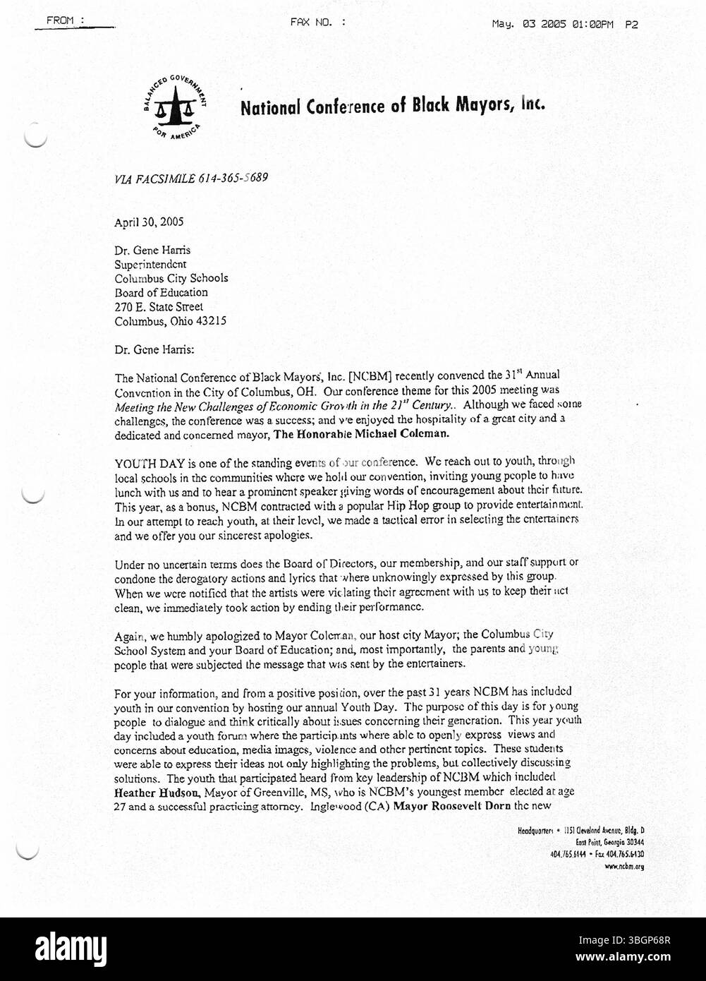 Comunicati stampa dell'ufficio del sindaco Michael Coleman nel 2005 che descrivono in dettaglio iniziative, nuove politiche e dichiarazioni pubbliche relative alla crescita della città di Columbus. Foto Stock