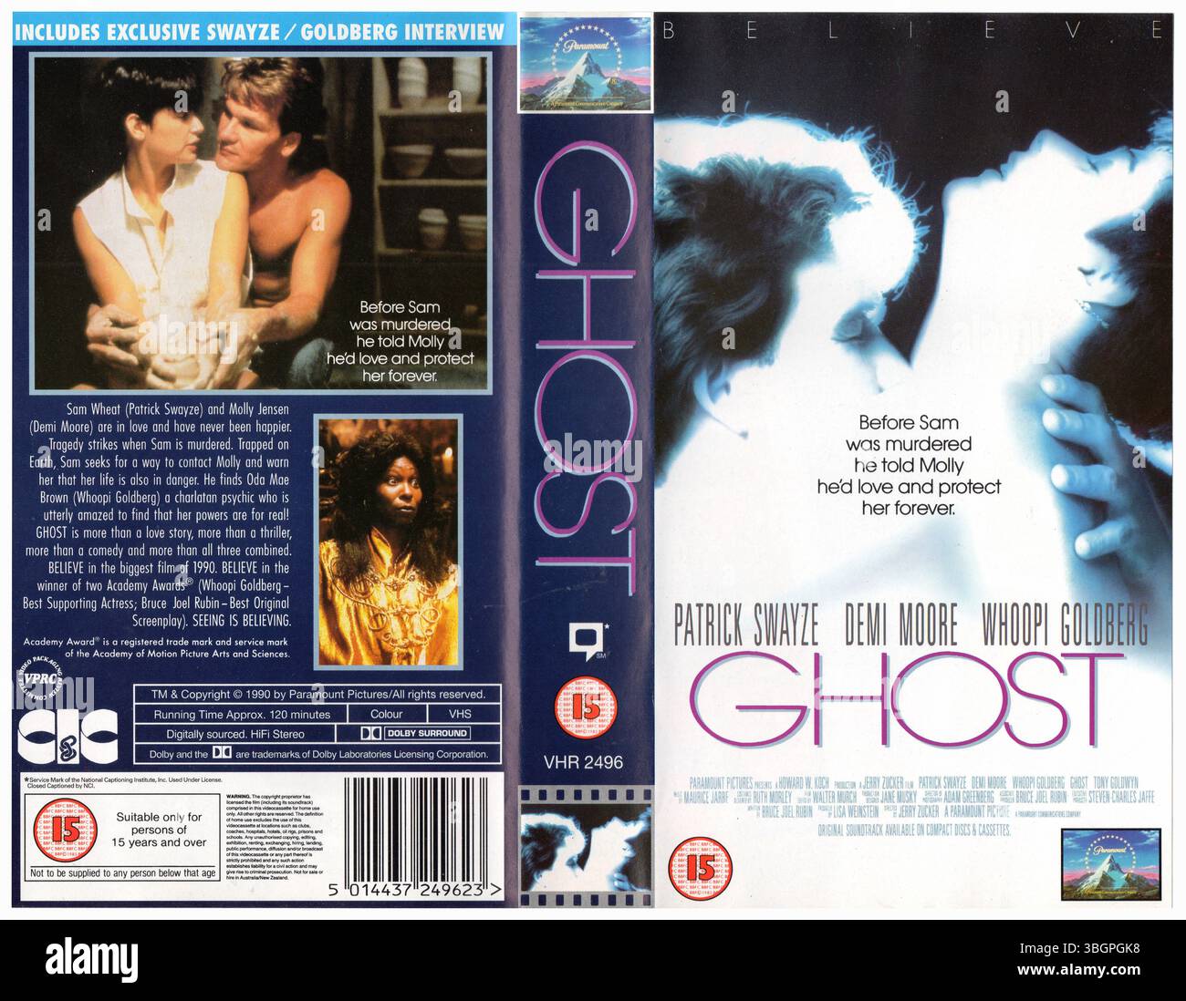 Copertina Ghost VHS (1990) (Regno Unito) di Paramount Pictures Foto Stock