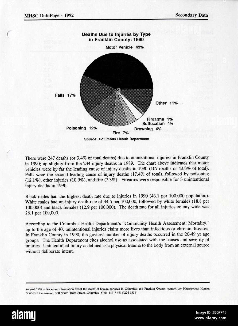 Il DataIndex 1995 include indicatori dei servizi sociali e previdenziali che consentono alle agenzie della contea di Franklin di generare report personalizzati che rispondono alle esigenze di servizio, ai dati sulla popolazione e alla copertura geografica per un processo decisionale informato. Foto Stock