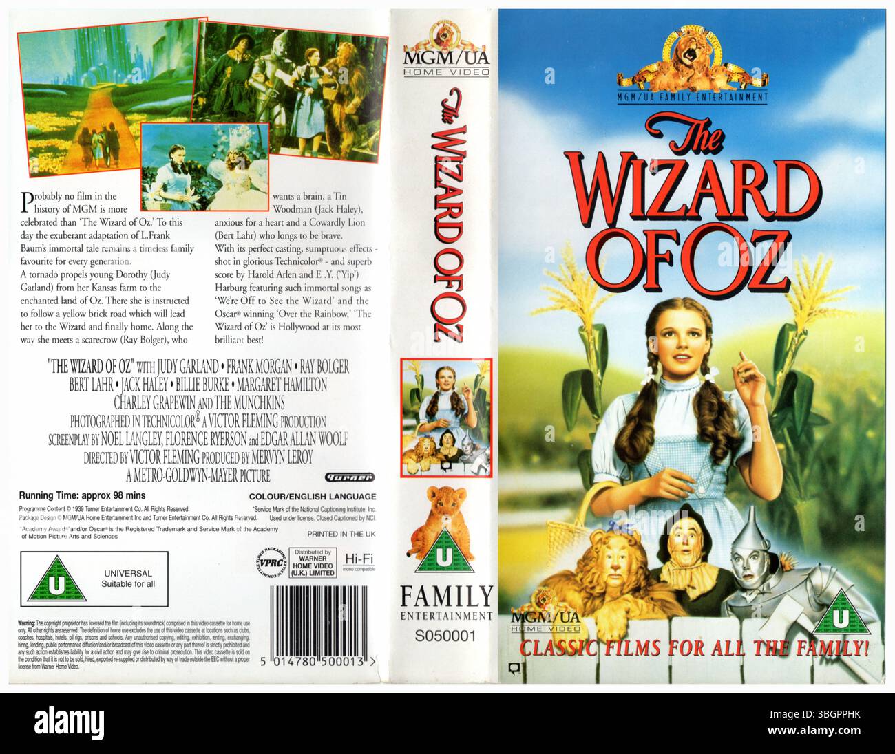 The Wizard of Oz (1939 ) copertina VHS (1995) (UK) di Warner Home Video Foto Stock