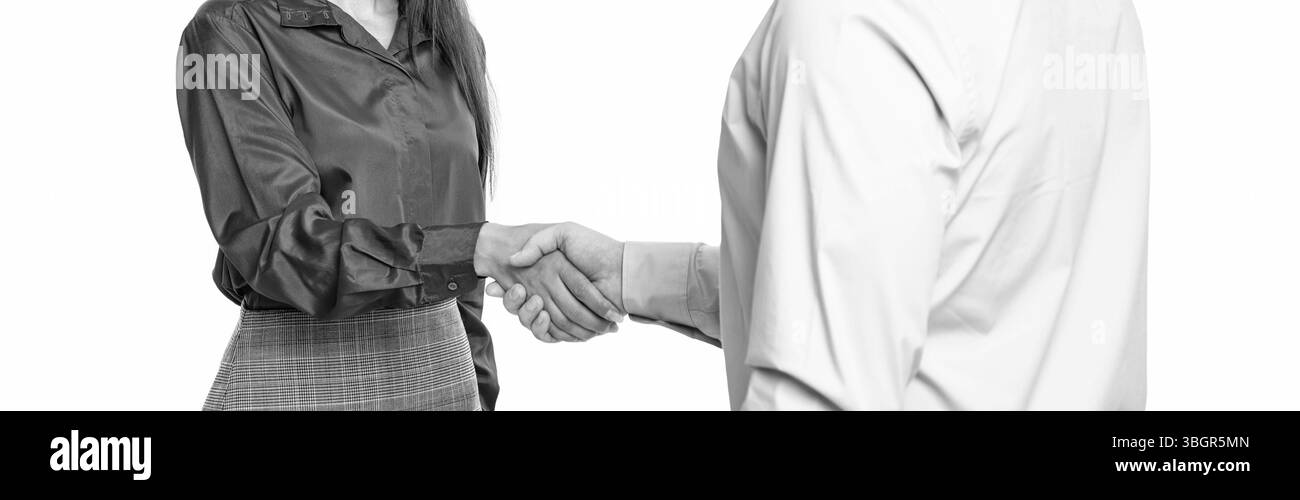 concetto di partnership. accordo commerciale. due uomini d'affari che stringono la mano dopo un contratto. accordo di successo in un affare commerciale. uomini d'affari che trattano Foto Stock