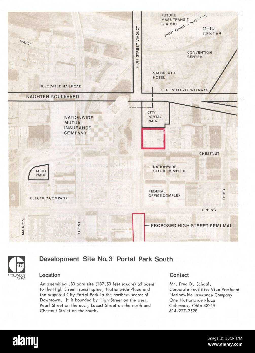 Il piano di sviluppo di Columbus del 1978 sottolinea la trasformazione dell'High Street Corridor per migliorare la connettività pedonale e di transito. I progetti inclusi sono Ohio Center, High e Naghten, Portal Park South, Nationwide Plaza Phase II, Gay and High e altri. Foto Stock Il piano di sviluppo di Columbus del 1978 sottolinea la trasformazione dell'High Street Corridor per migliorare la connettività pedonale e di transito. I progetti inclusi sono Ohio Center, High e Naghten, Portal Park South, Nationwide Plaza Phase II, Gay and High e altri. Foto Stock